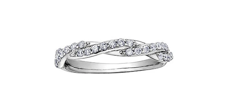 10K White 0.33cttw Diamond Ring, size 6.5