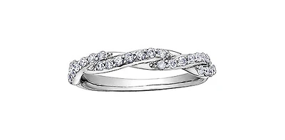 10K White 0.33cttw Diamond Ring, size 6.5