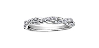 10K White 0.33cttw Diamond Ring, size 6.5