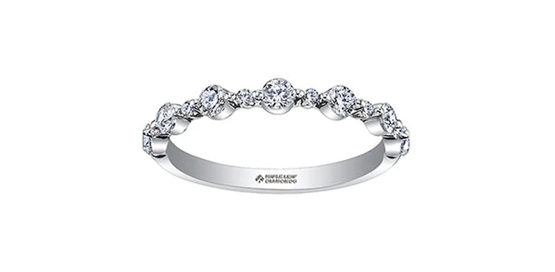 18K White Gold & Palladium (hypoallergenic) 0.50cttw Canadian Diamond Ring, 6.5