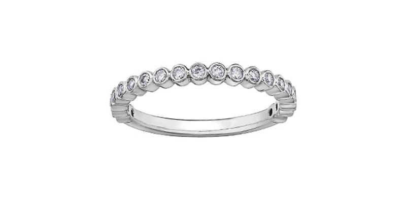 10K White Gold0.27cttw Diamond Ring/Band, size 6.5 - 4.5