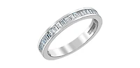 14K White Gold 0.65cttw Baguette Diamond Ring/Band, Size 6.5 - 4.5
