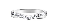 10K White  Gold 0.10cttw Diamond Ring / Band, size 6.5