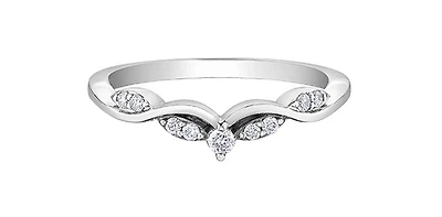 10K White Gold 0.11cttw Diamond Ring, size 6.5