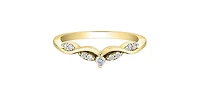 10K Yellow Gold 0.11cttw Round Brilliant Cut Diamond Ring, Size 6.5