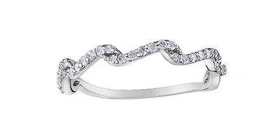 10K White Gold 0.22cttw Diamond Ring / Band, size 6.5