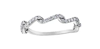 10K White Gold 0.22cttw Diamond Ring / Band, size 6.5