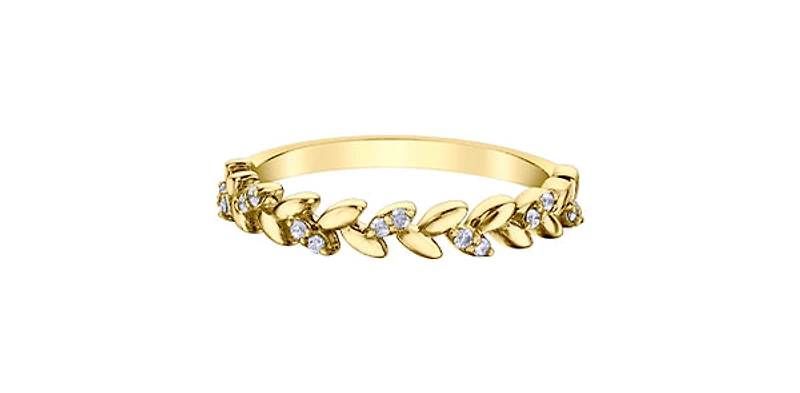 10K Yellow Gold 0.08cttw Diamond Ring