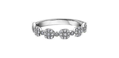 10K White Gold 0.26cttw Diamond Ring, Size 6.5