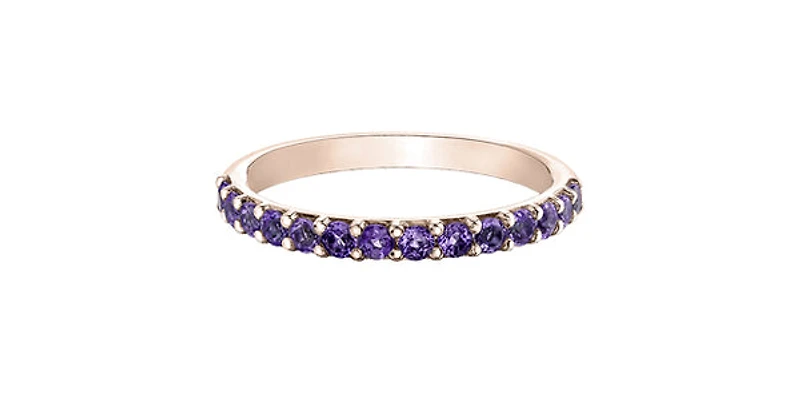 10K Rose Gold Amethyst Ring, size 6