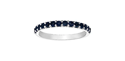10K White Gold Created Sapphire Ring, size 6.5