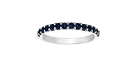 10K White Gold Created Sapphire Ring, size 6.5