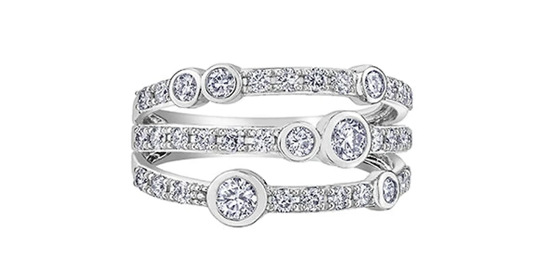 10K White Gold 1.00cttw Diamond Ring, size 6