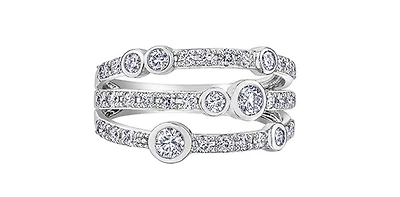 10K White Gold 1.00cttw Diamond Ring, size 6
