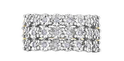 10K 2 Tone Gold 0.25cttw Diamond Ilusion Set Ring - / 4.5