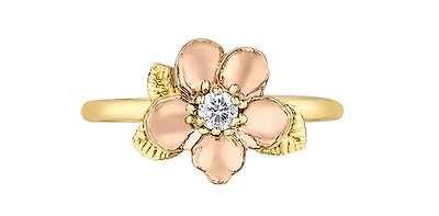 14K Yellow & Rose Gold Canadian Diamond Wild Rose Ring