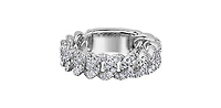 10K White Gold 0.50cttw Diamond Miami Cuban Link Ring / Band, size 6.5