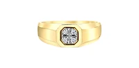 10K Yellow Gold 0.06cttw Diamond Gents Ring, size 10