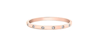 10K Rose Gold 0.035cttw Diamond Ring, size 6.5 - 4.5