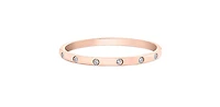 10K Rose Gold 0.035cttw Diamond Ring, size 6.5 - 4.5