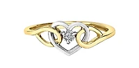 10K Yellow & White Gold Diamond 0.01cttw Heart Ring - 4.5
