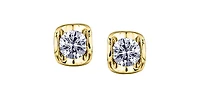 10K Yellow Gold Diamond Earrings 0.15cttw