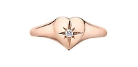 10K Rose Gold 0.03cttw Canadian Diamond Heart Ring - 4.5