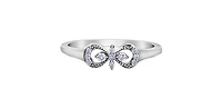 10K White Gold 0.10cttw Diamond Infinity / Cross Ring, size 6