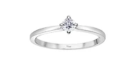 10K White Gold 0.18cttw Canadian Diamond Engagement Ring, 6.5
