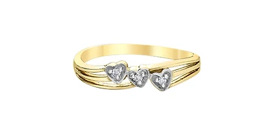 10K Yellow Gold 0.02cttw Diamond Heart Ring, size 6