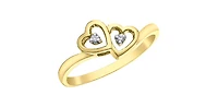 10K Yellow Gold 0.01cttw Diamond Heart Ring