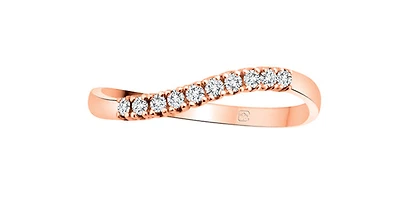 10K Rose Gold 0.10cttw Round Cut Diamond Ring - 4.5
