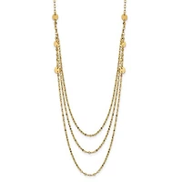 14K Triple Layer Polished Circles Fancy Necklace - 18 Inches