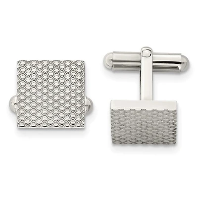 Stainless Steel Polished and Textured Cufflinks