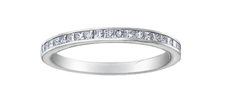 14K White Gold Princess Cut Channel Set Diamond Band - 6.5 / Carat Weight