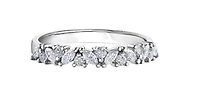 14K White Gold Marquise & Round Cut Diamond Band - 6.5