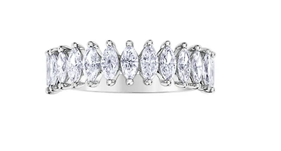 14K White Gold Marquise Cut Diamond Band