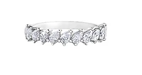 14K White Gold Pear Shape Cut Diamond Band