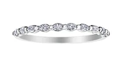 14K White Gold Marquise Cut Diamond Band - / Carat Weight 4.5