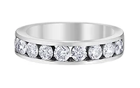 14K Lab Grown Round Brilliant Channel Set Diamond Band - Gold / Total Weight