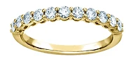 14K Lab Grown Round Brilliant Claw Set Diamond Band - Gold / Total Weight