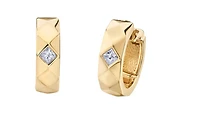 10K Yellow Gold Princess Diamond Earrings - / Carat Total
