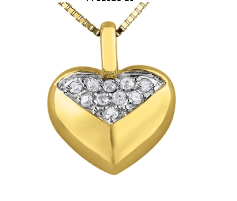 10K Yellow Gold Geometric Diamond Pendant 0.05cttw