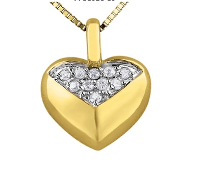 10K Yellow Gold Geometric Diamond Pendant 0.05cttw