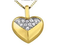 10K Yellow Gold Geometric Diamond Pendant 0.05cttw