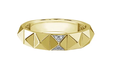 10Kt Geometric Diamond Fashion Ring - Gold