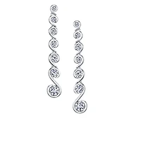 18K White Gold & Palladium Alloy ( hypoallergenic) 2.00cttw Diamond Drop Earrings