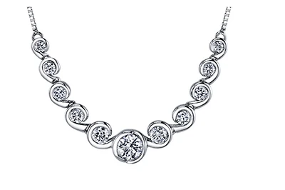 18K White Gold & Palladium Alloy (hypoallergenic) 1.00cttw Diamond Necklace