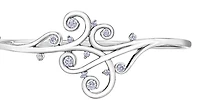 14K White Gold 0.72cttw Diamond Bangle, 7"