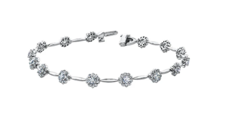 14K White Gold 2.03cttw Diamond Tennis Bracelet, 7"